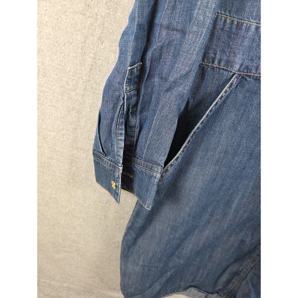Tommy Hilfiger Denim Shirt Dress Womens 8 Boho Long Sleeve Button Up Collared - Picture 4 of 10